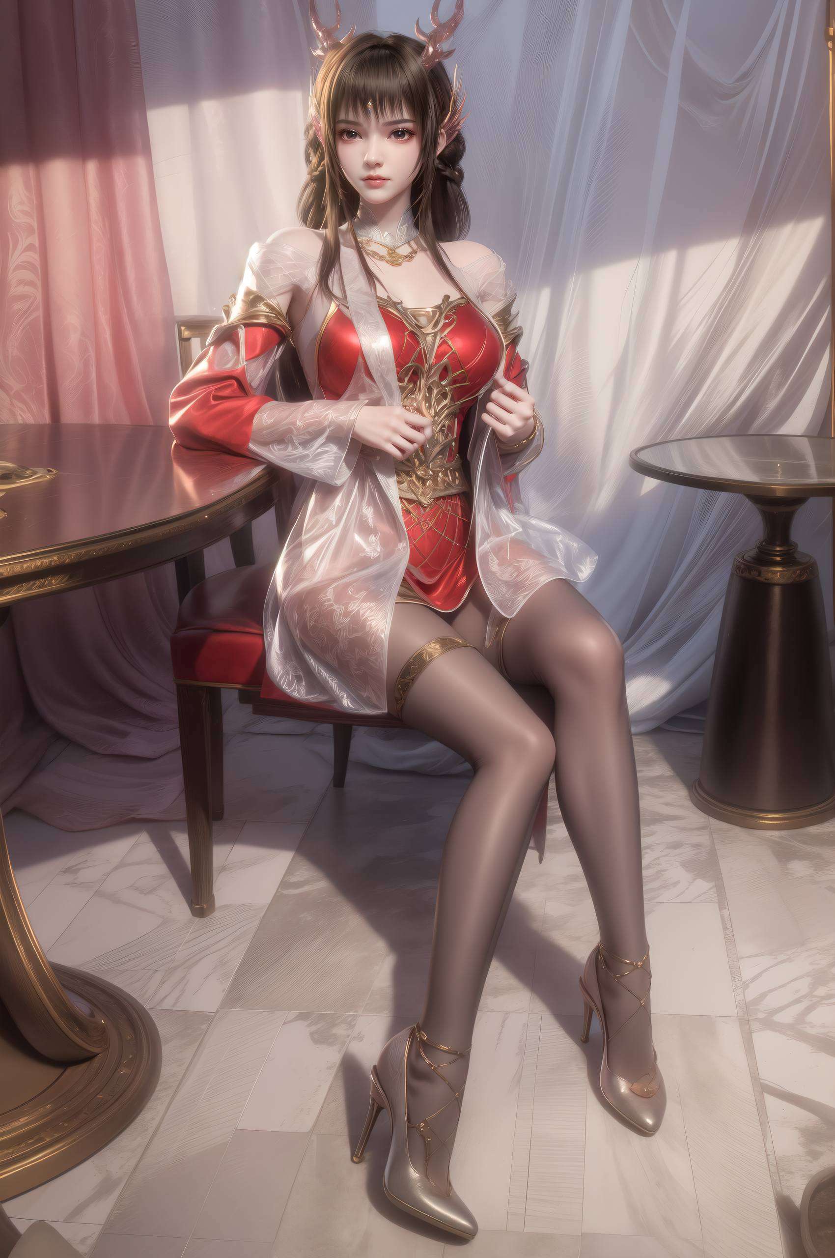百炼成神壁纸中的绝世女神她的长发如瀑布般流淌
