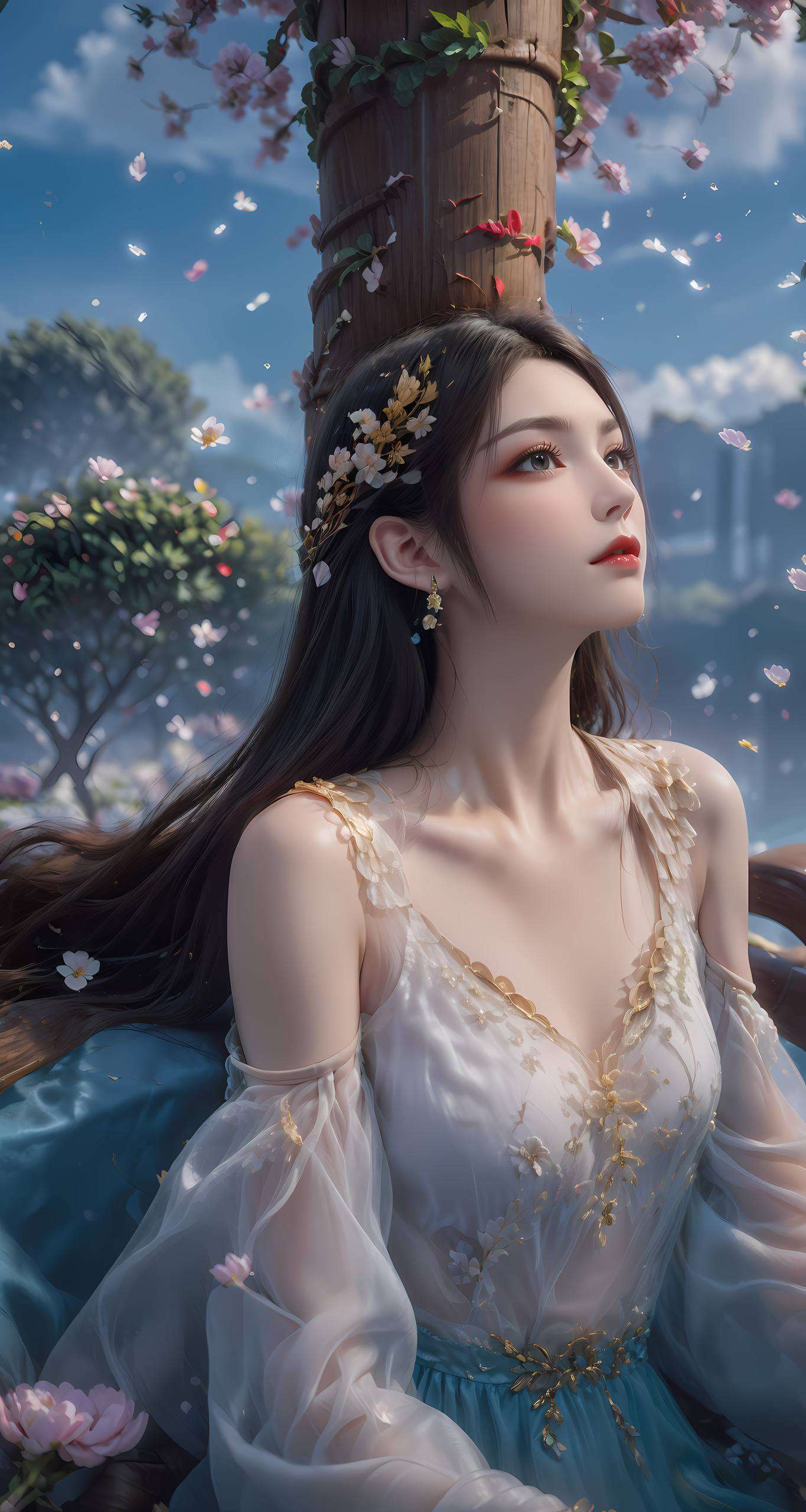 玄幻世界中的动漫美女展现国漫女神的绝美风采！彩鳞与七彩吞天蟒的完美结合