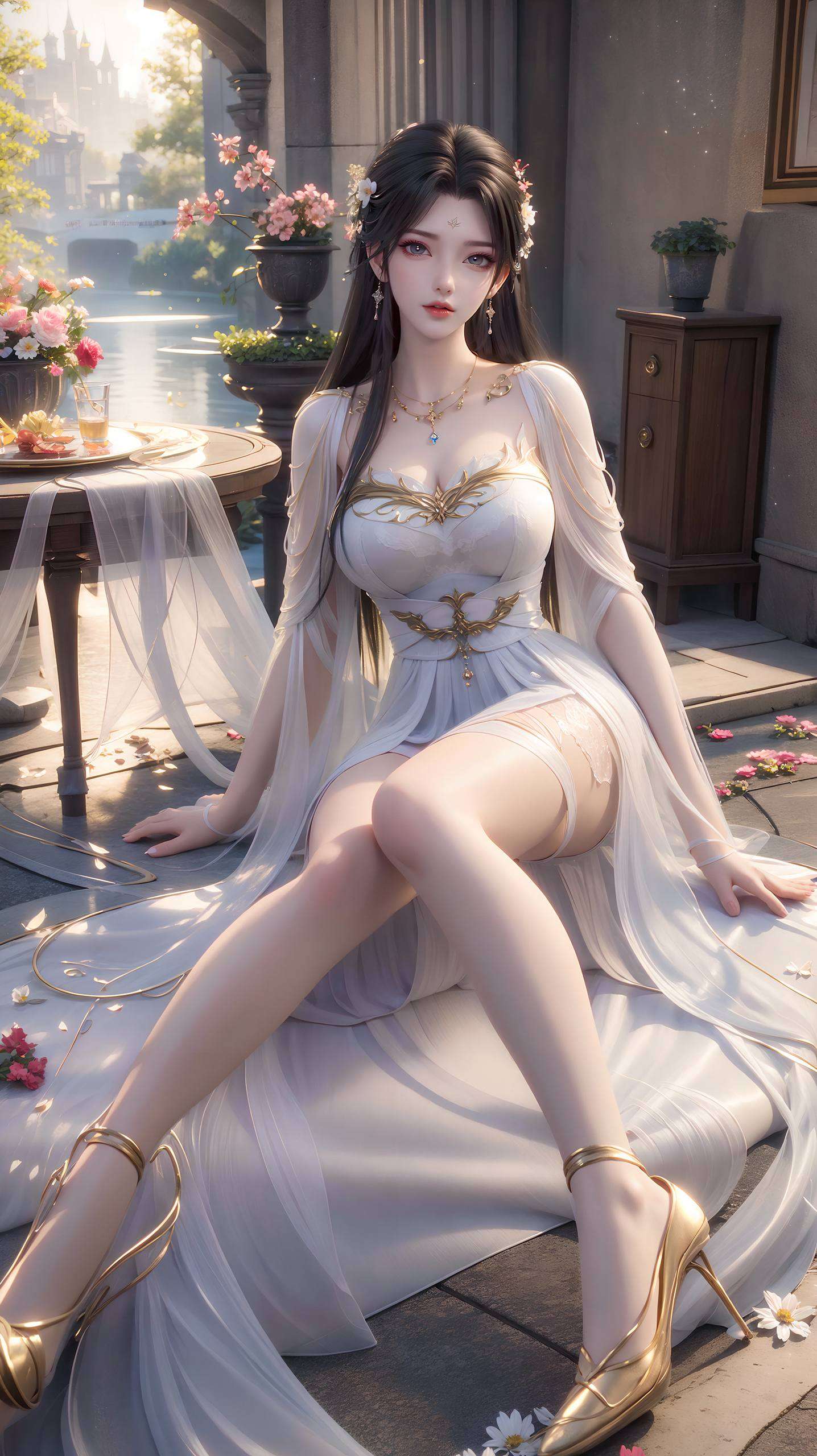 石昊与清漪的壁纸仿佛凝固了时光在完美世界的玄幻天地间
