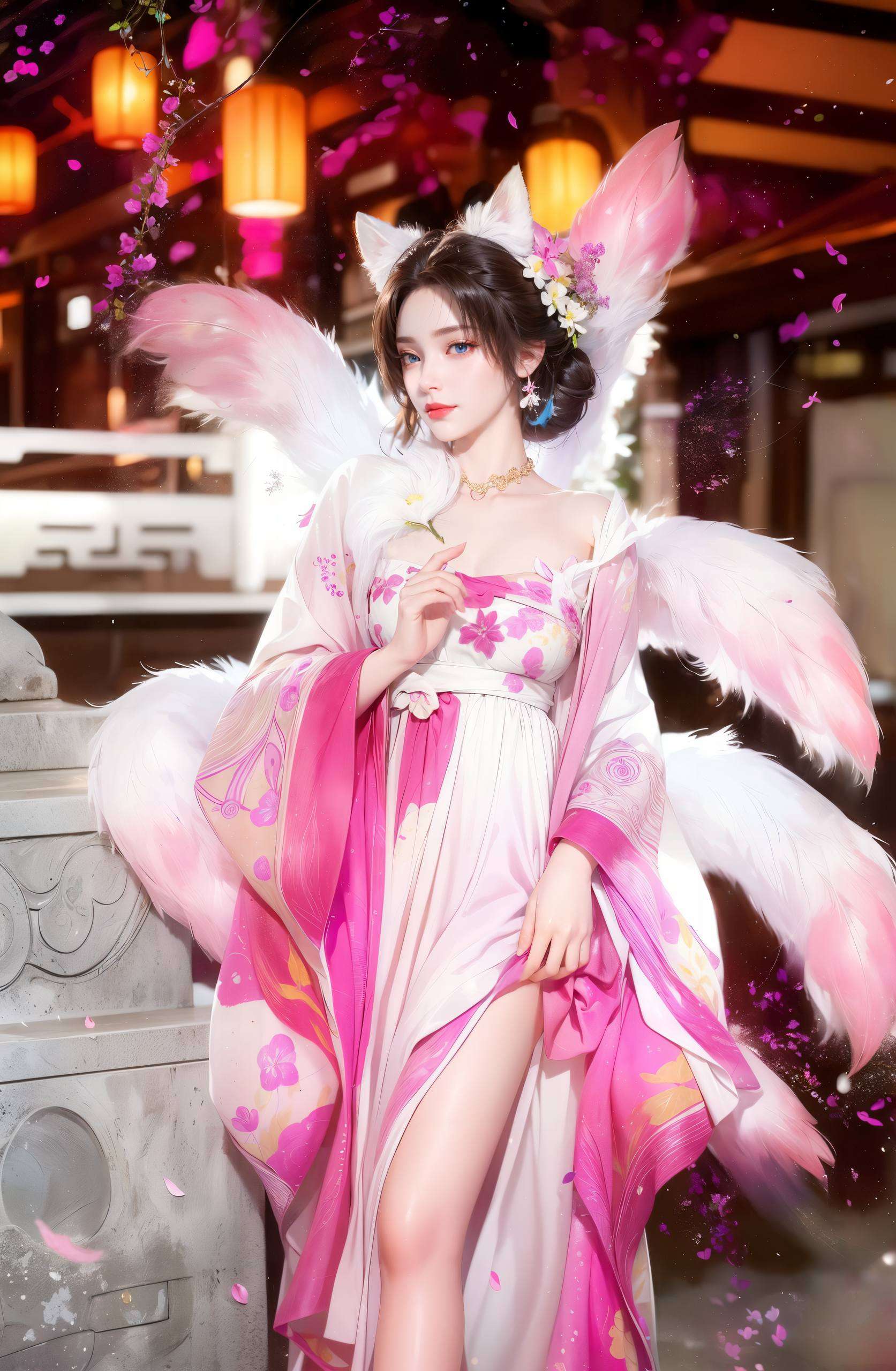天狐仙子高清壁纸泳装完美诠释了玄幻世界中的绝美传说
