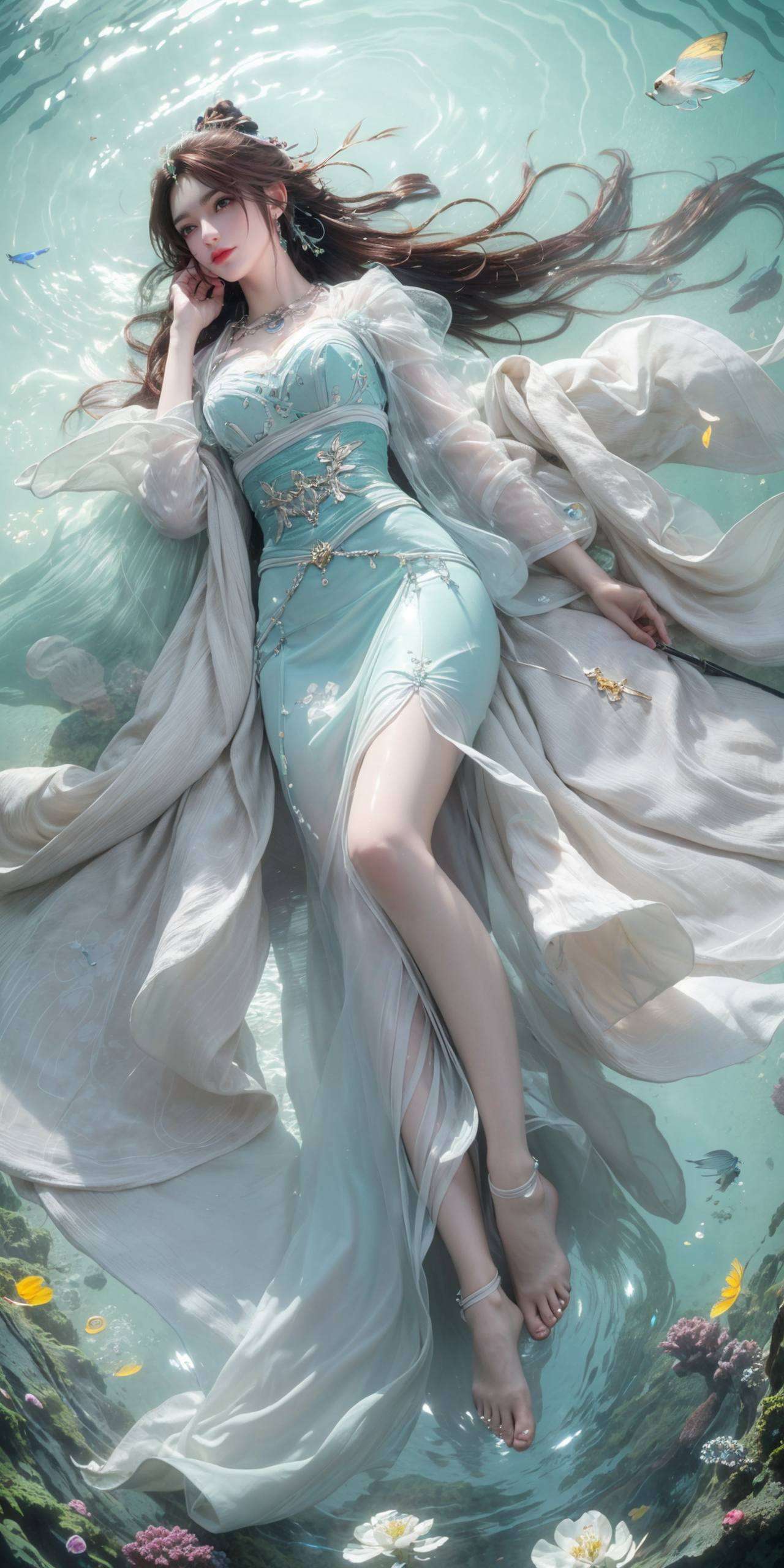 以她那AI裸妆的清新与自然都仿佛在诉说着完美世界的故事