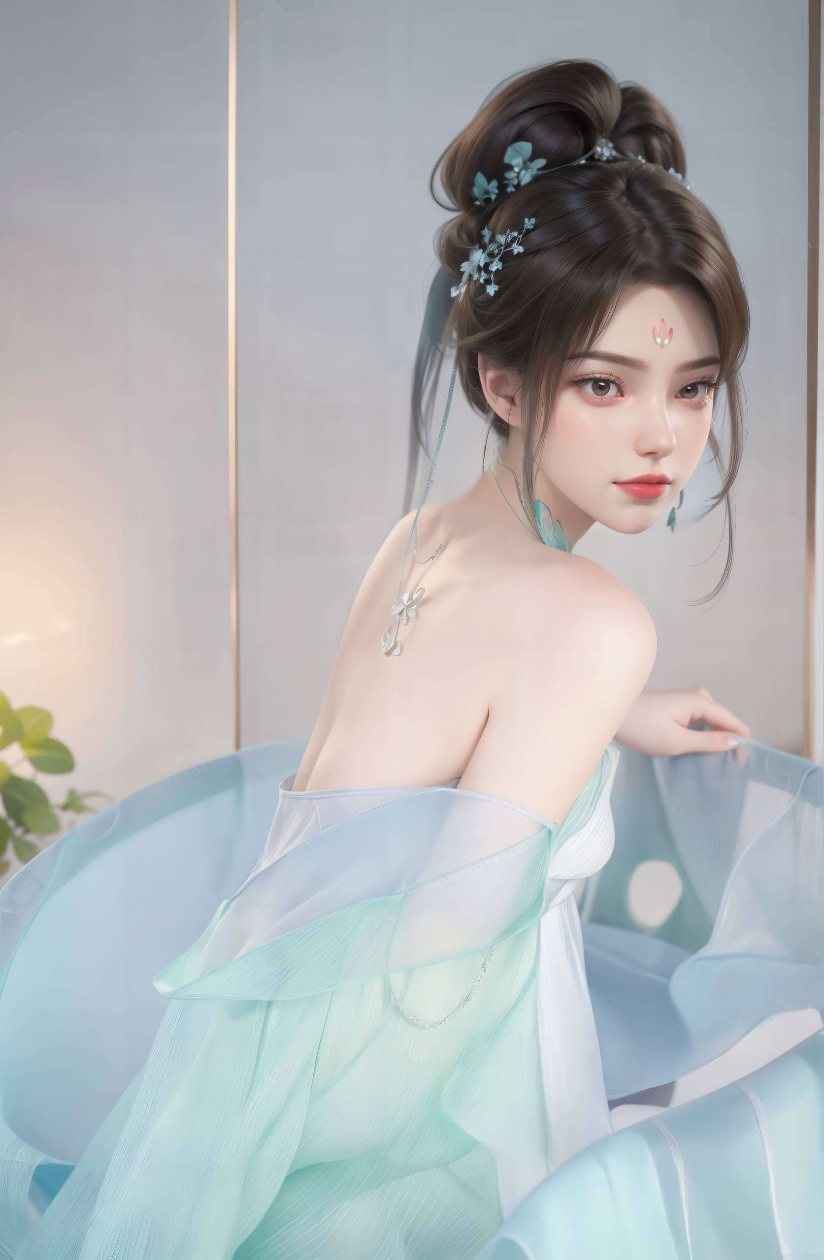 是不是已经让你心动不已？无论是她的眼神还是那仙气飘飘的姿态快来感受这份来自仙逆世界的视觉盛宴吧！