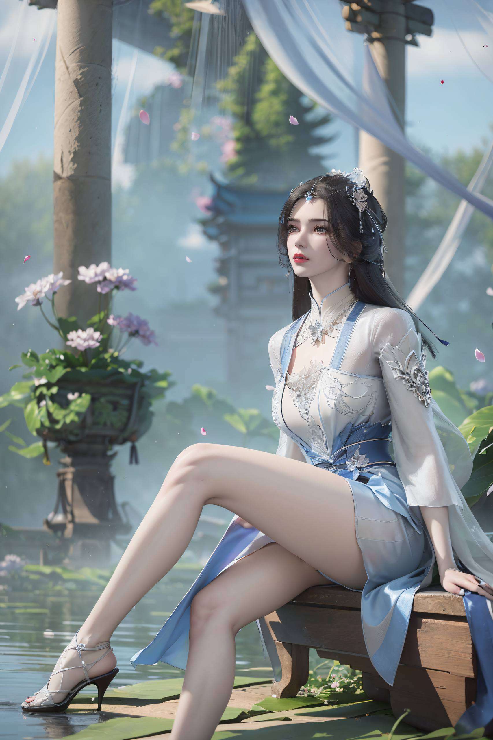 李慕婉如同一朵盛开的仙葩每一帧都捕捉了她那既神秘又温柔的眼神