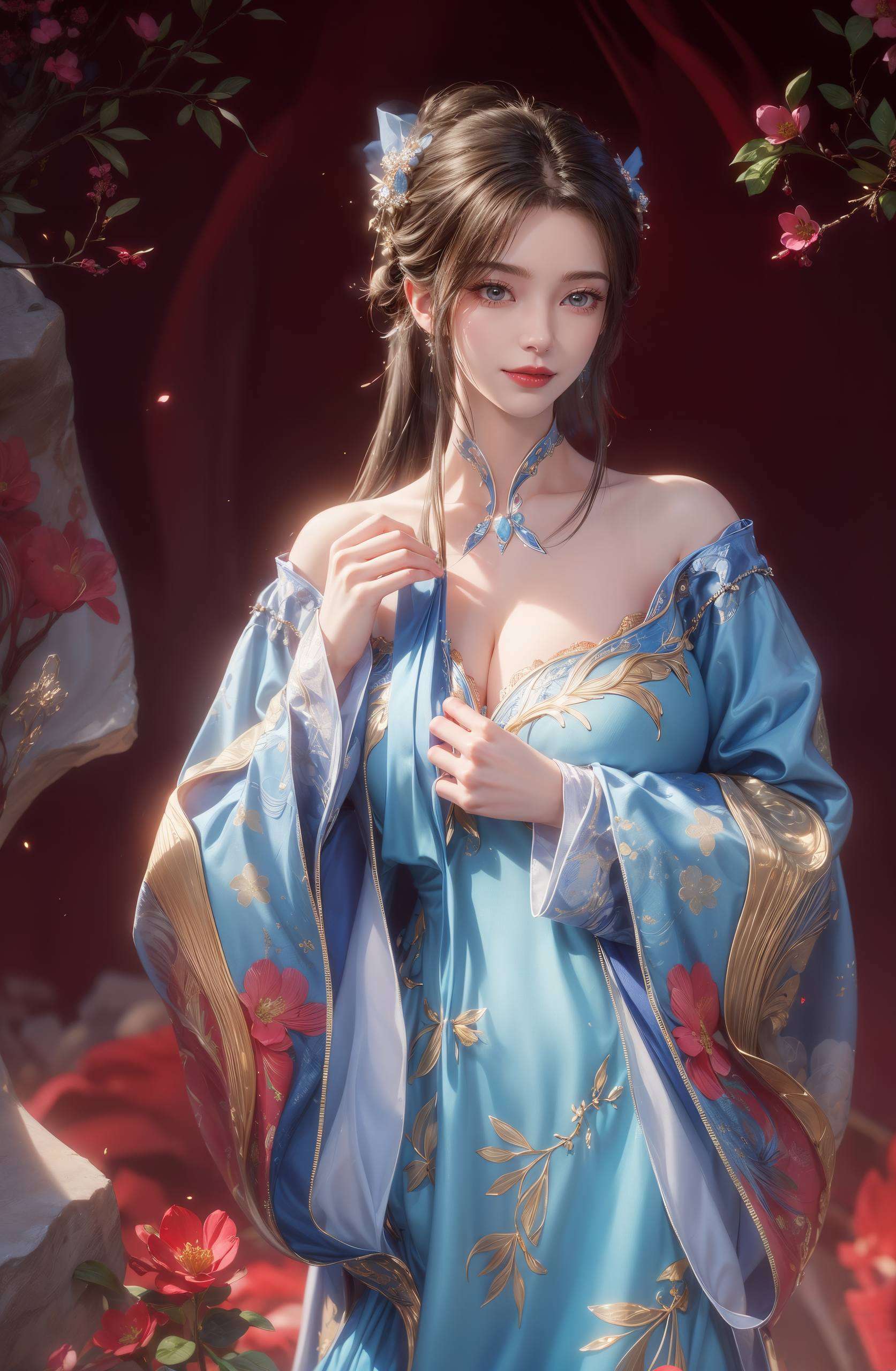 李慕婉如同一朵盛开的仙葩是每一位动漫爱好者桌面上的必备之选