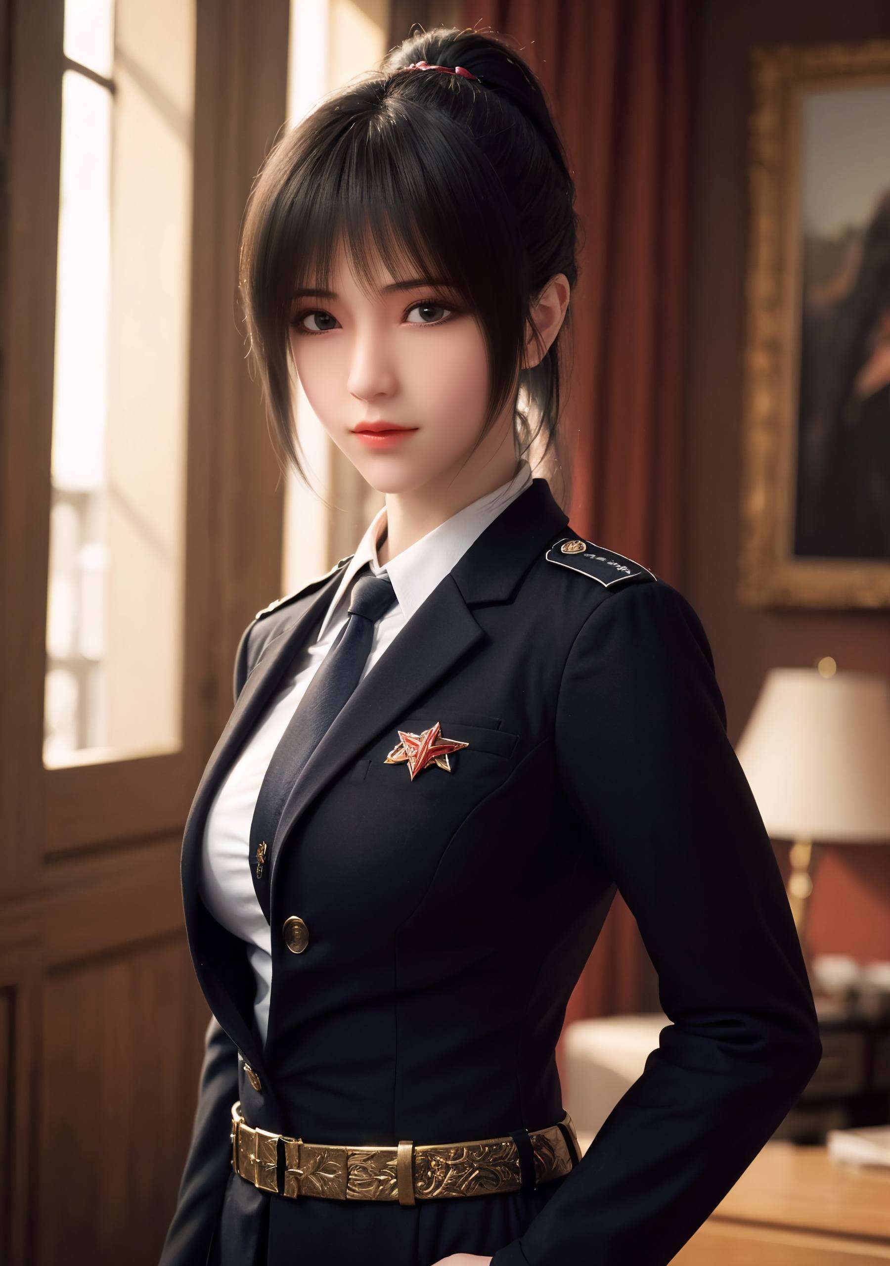 在雄兵连的世界里她的眼神坚定