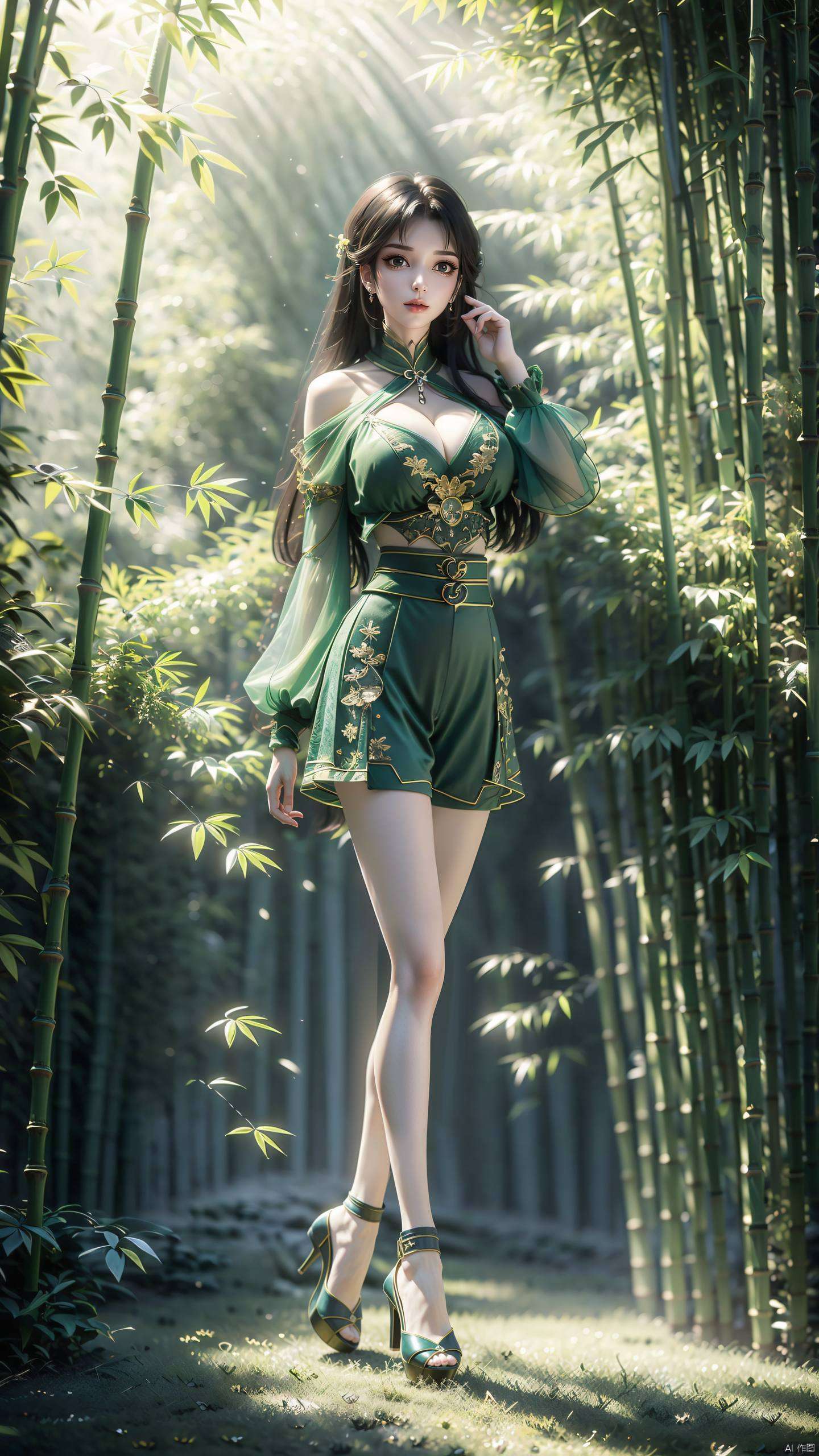 大葱君手持翠绿大葱