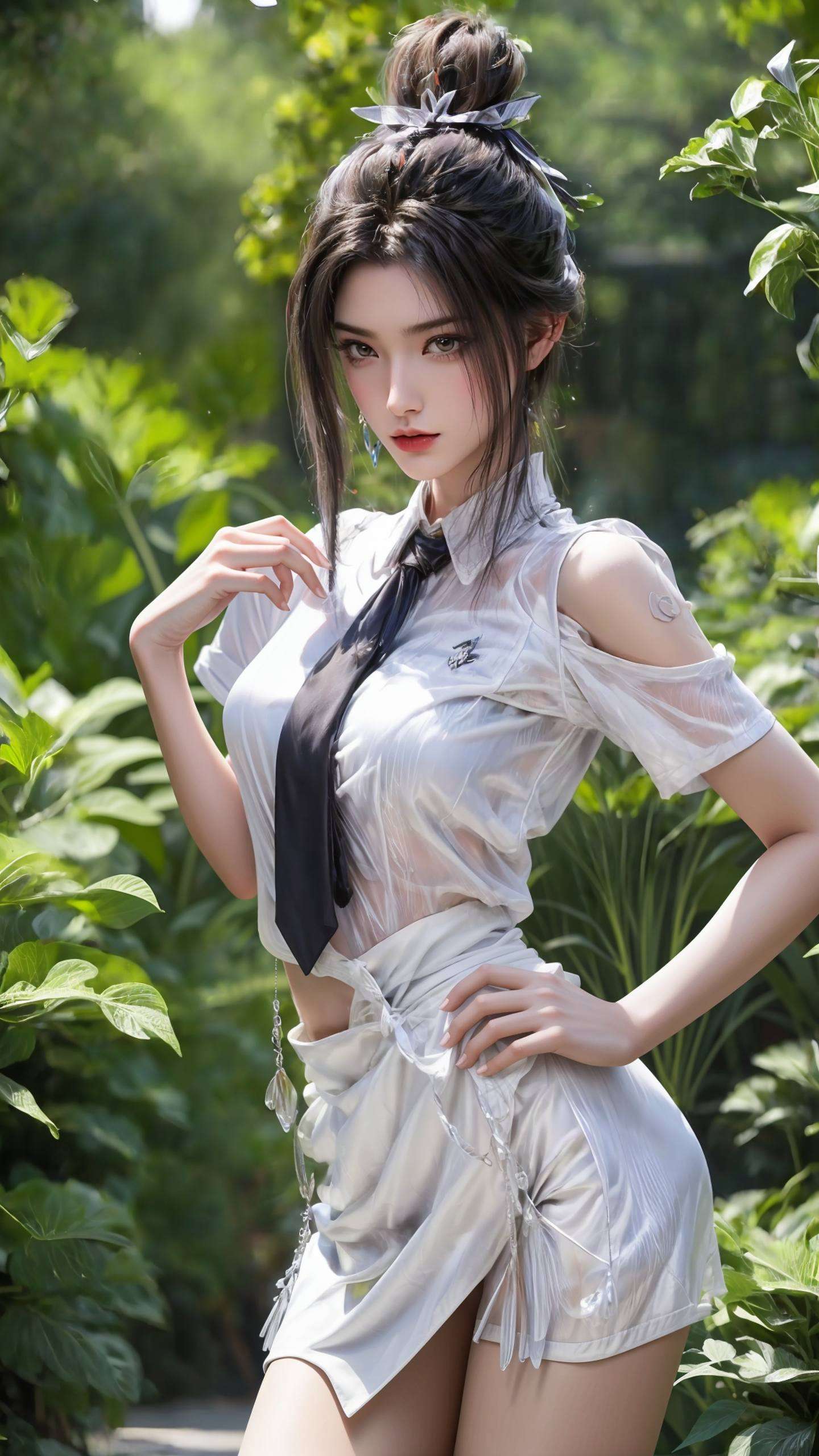 她的眼神中透露着坚定与智慧陆雪琪如同一朵冰清玉洁的雪莲